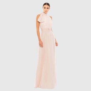 MAC DUGGAL Pink High Neck Chiffon Gown 10